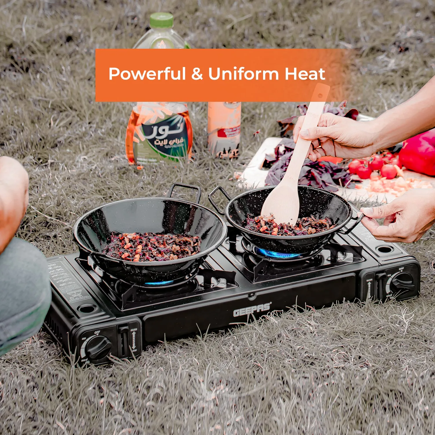 2-In-1 Lightweight Portable Double Burner Gas Stove