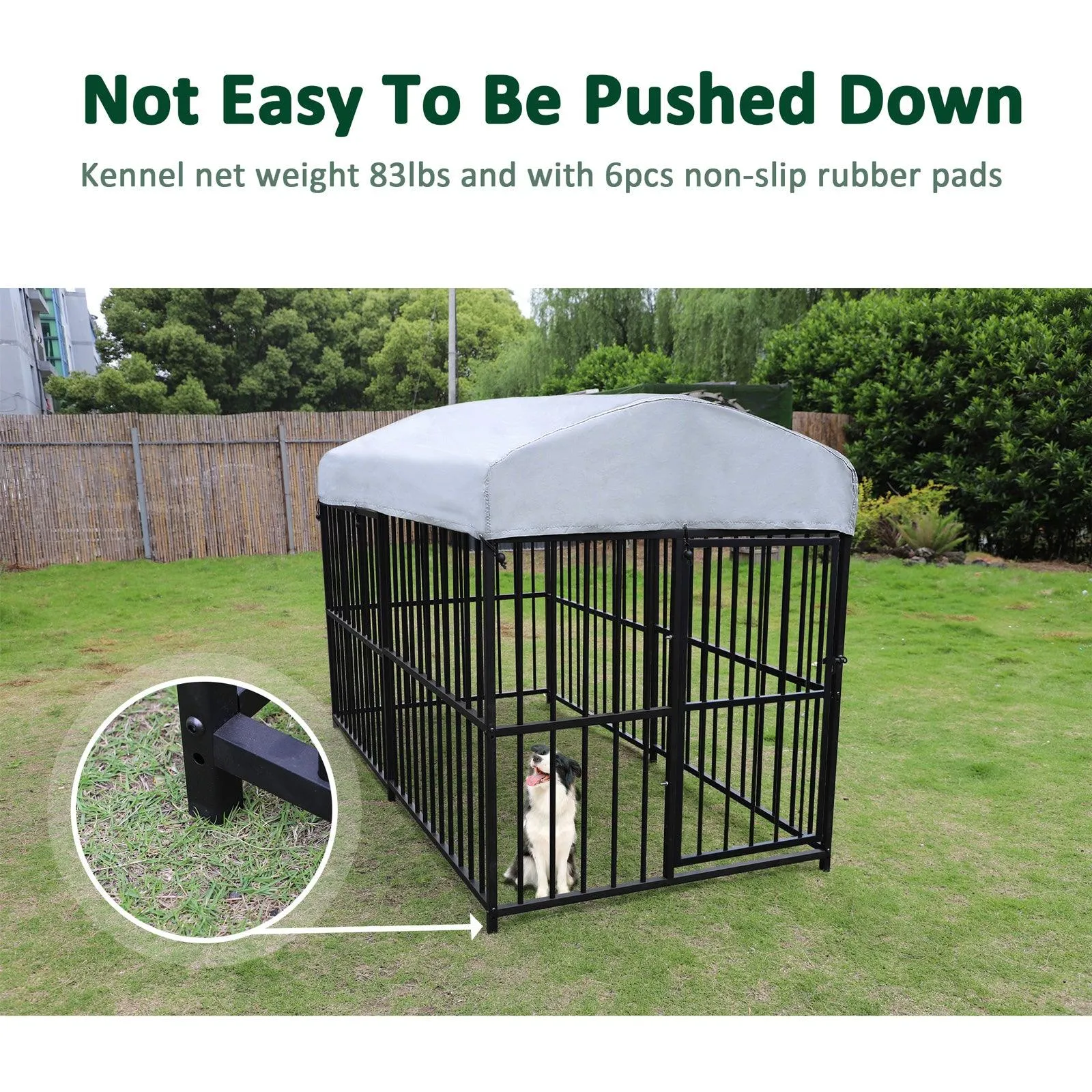 7.8'x4'x5' Large Dog Outdoor Kennel Pet Playpen with Waterproof Cover and Secure Lock, Black