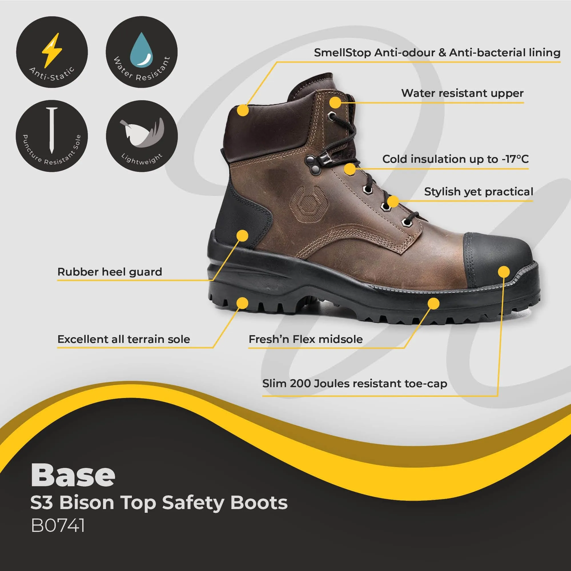 Base Bison Top S3 Safety Boots B0741