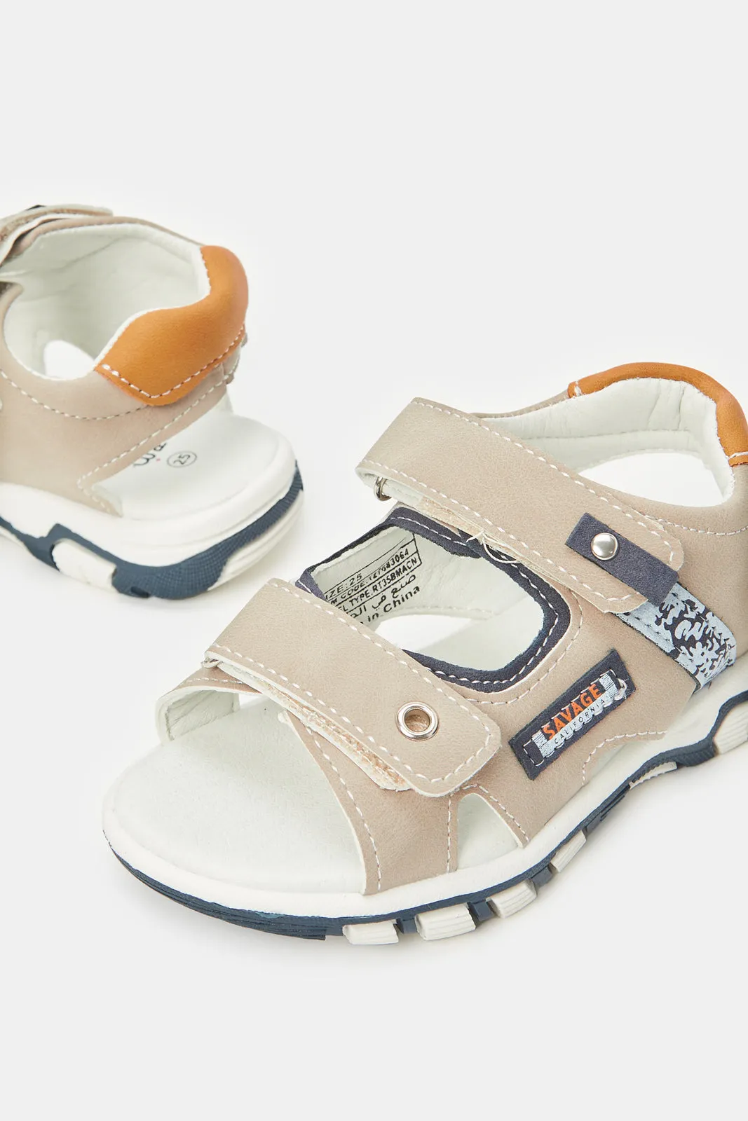 Boys Grey Print Sporty Sandal