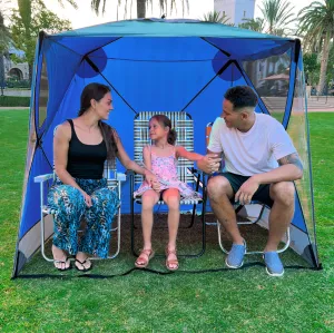 CoverU Sports Tent Pod SUN Protection – Pop Up 2 Person Hot Climate Canopy Shelter – Patent Pending - BLUE