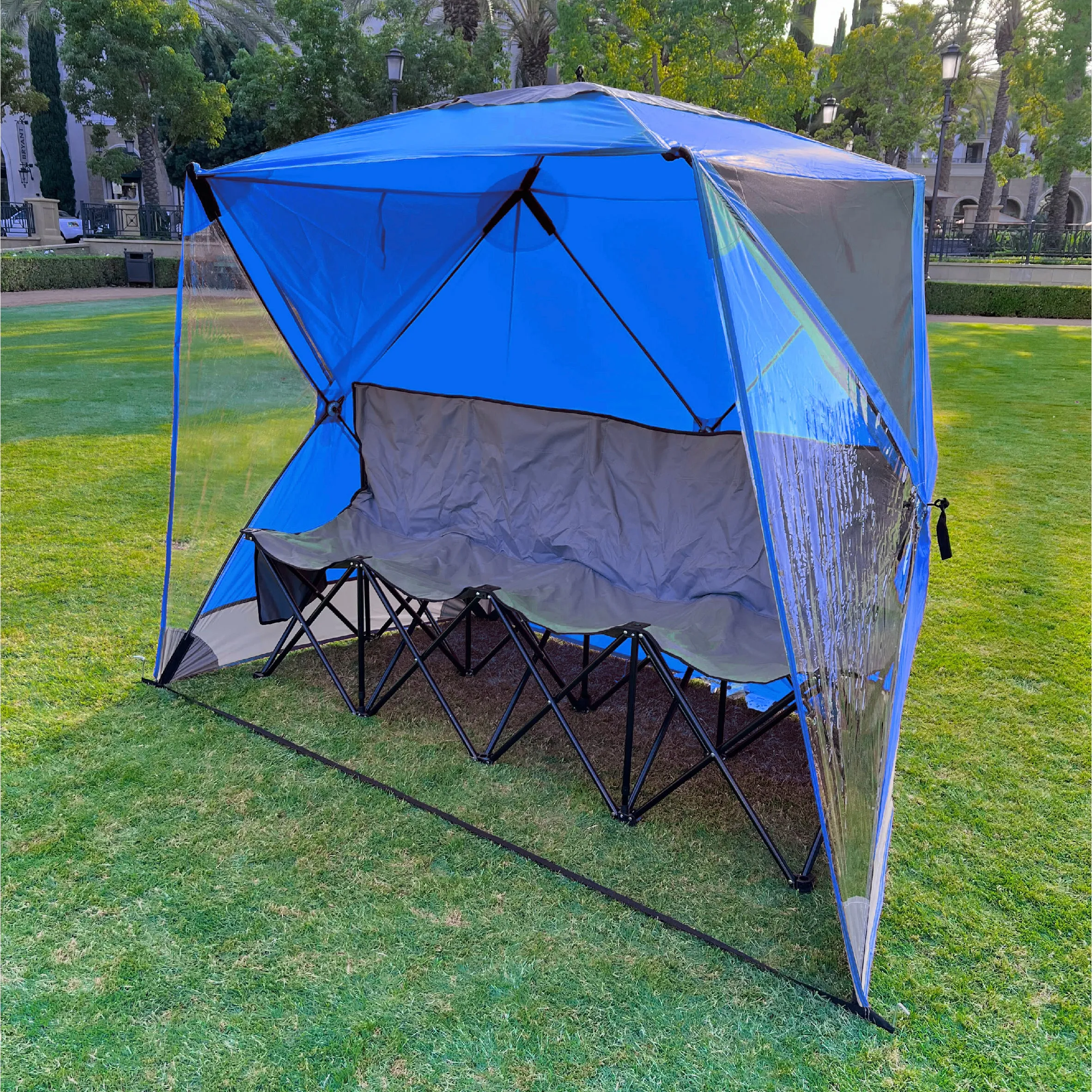 CoverU Sports Tent Pod SUN Protection – Pop Up 2 Person Hot Climate Canopy Shelter – Patent Pending - BLUE