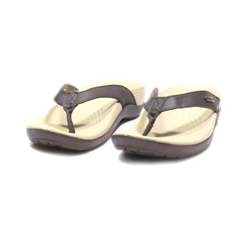 Crocs Slippers Leather Brown Colour For Women