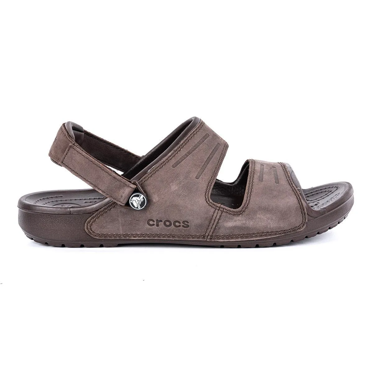 Crocs Yukon Two Strapped Casual Sandals Nubuck Leather Brown Colour For Men