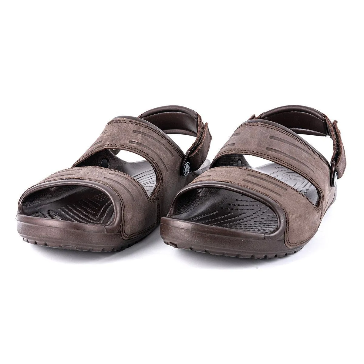 Crocs Yukon Two Strapped Casual Sandals Nubuck Leather Brown Colour For Men