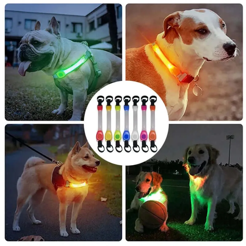 Dog Anti Lost Safety Glowing Collar Outdoor Waterproof Warning LED Flashing Light Strip