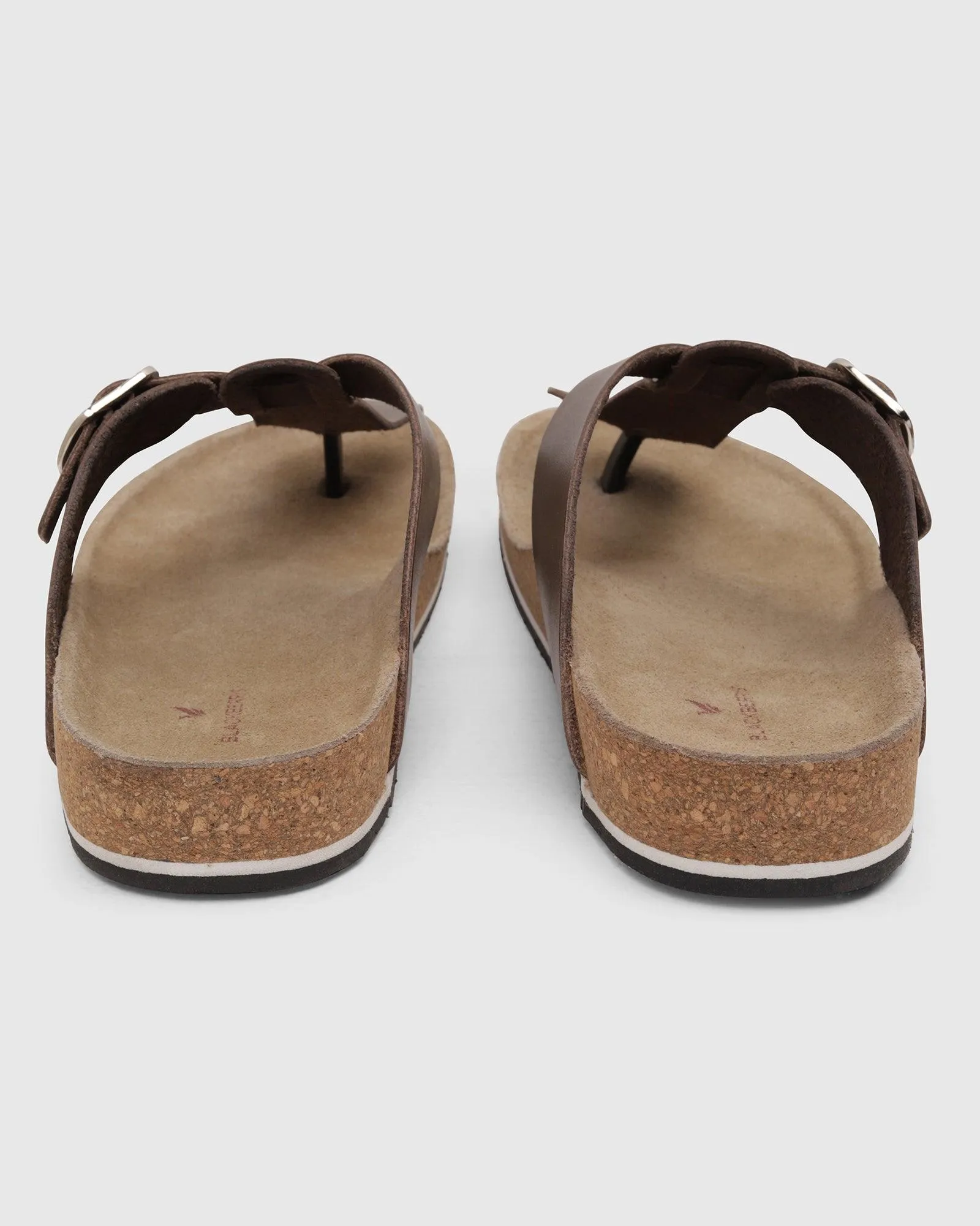 Leather Brown Solid Sandals - Sarmik