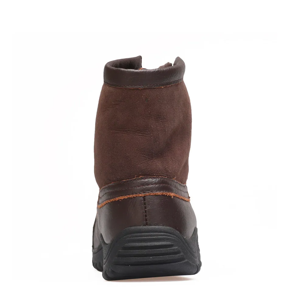 Leather Sheepskin Boot - Chocolate