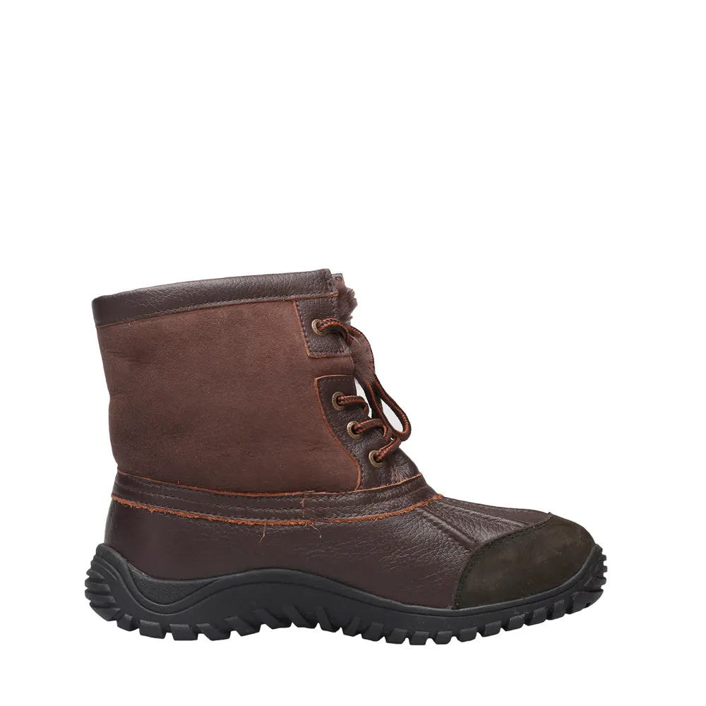 Leather Sheepskin Boot - Chocolate