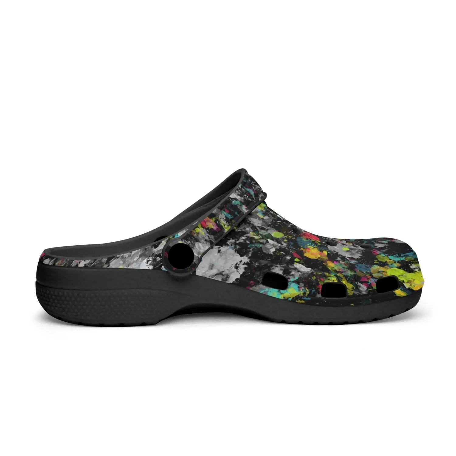 Men's Lightweight Clogs Black Abstract