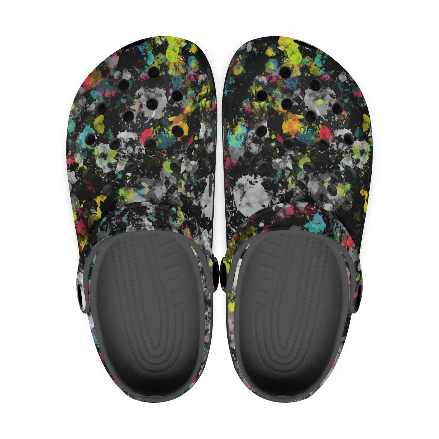 Men's Lightweight Clogs Black Abstract