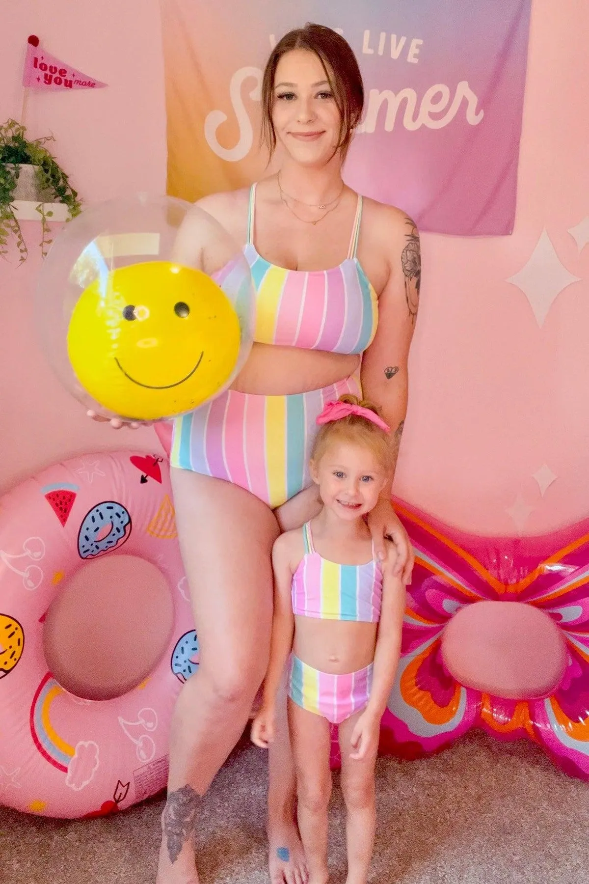 Mom & Me - Pastel Stripe Bikini