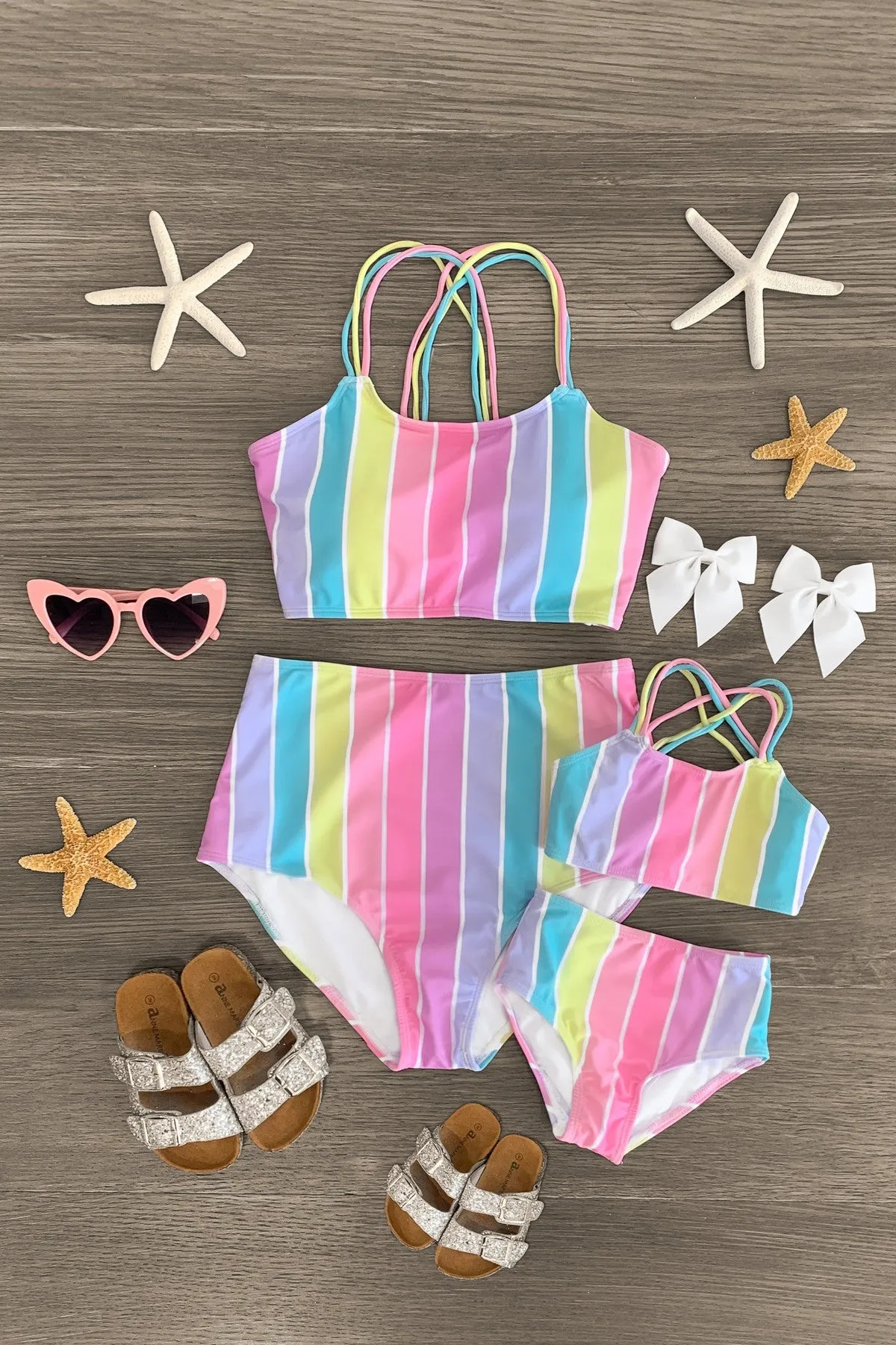 Mom & Me - Pastel Stripe Bikini