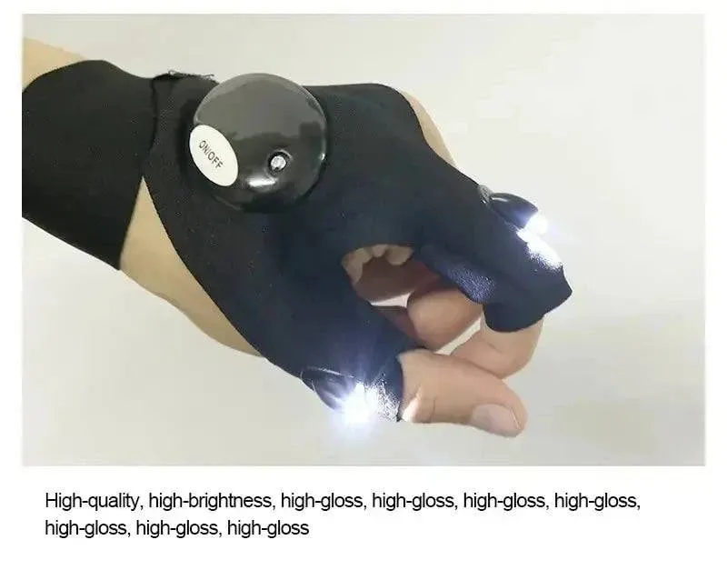 Night Light Fingerless Glove Waterproof Led Fishing Gloves Camping Hiking Survival Rescue Multi Light Tool Outdoor Tool