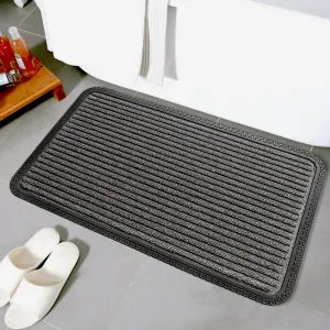 OnlyMat Anti Slip and Anti Fade Grey Bathroom Door Mat