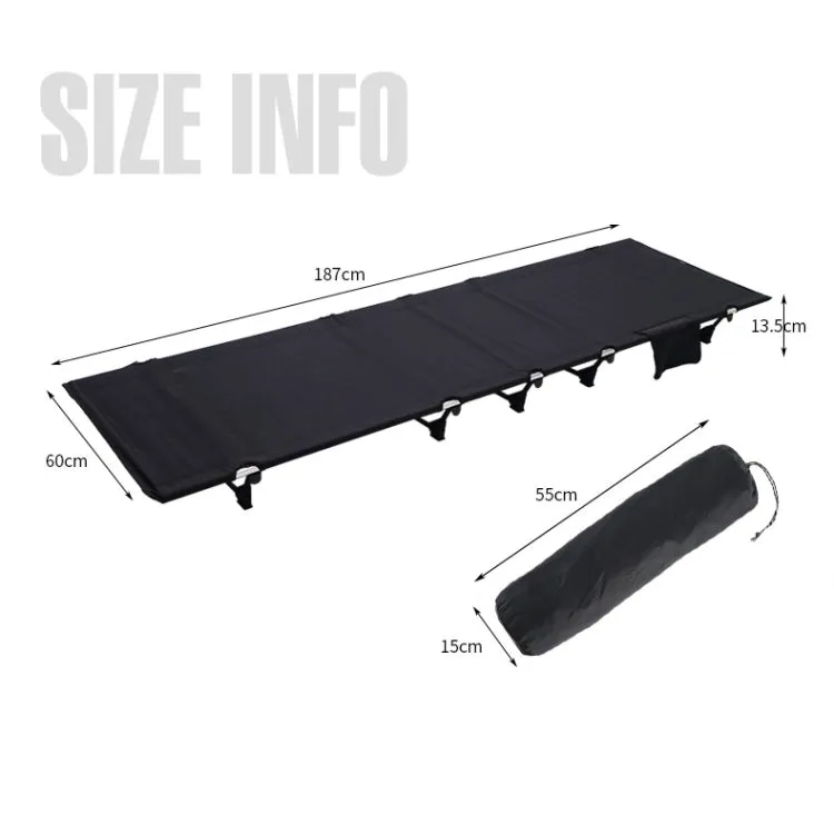 Outdoor Lightweight Folding Bed for Camping, Fishing, and Beach, Simple Leisure, 70.9 x 24 inches (Black)