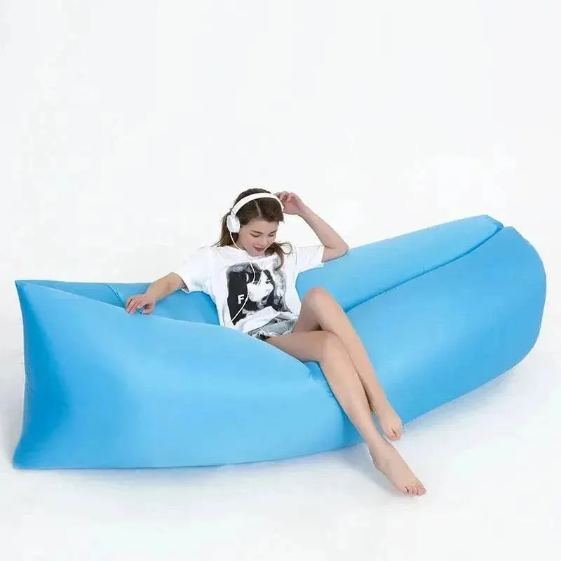 Outdoors Lazy Sofa Inflatable Sofa Ultralight Portable Beach Camping Mat Sleeping Bag Foldable Air Sofa Bed