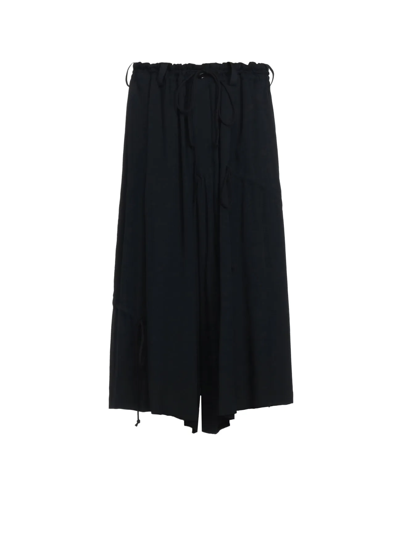 RAYON WASHER TWILL STRINGS GATHERED CROPPED PANTS