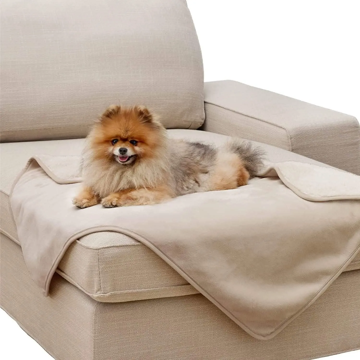 Reversible Sherpa and Microfiber Fleece Dog Blanket