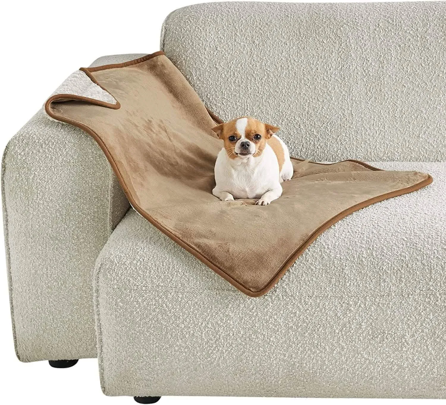 Reversible Sherpa and Microfiber Fleece Dog Blanket