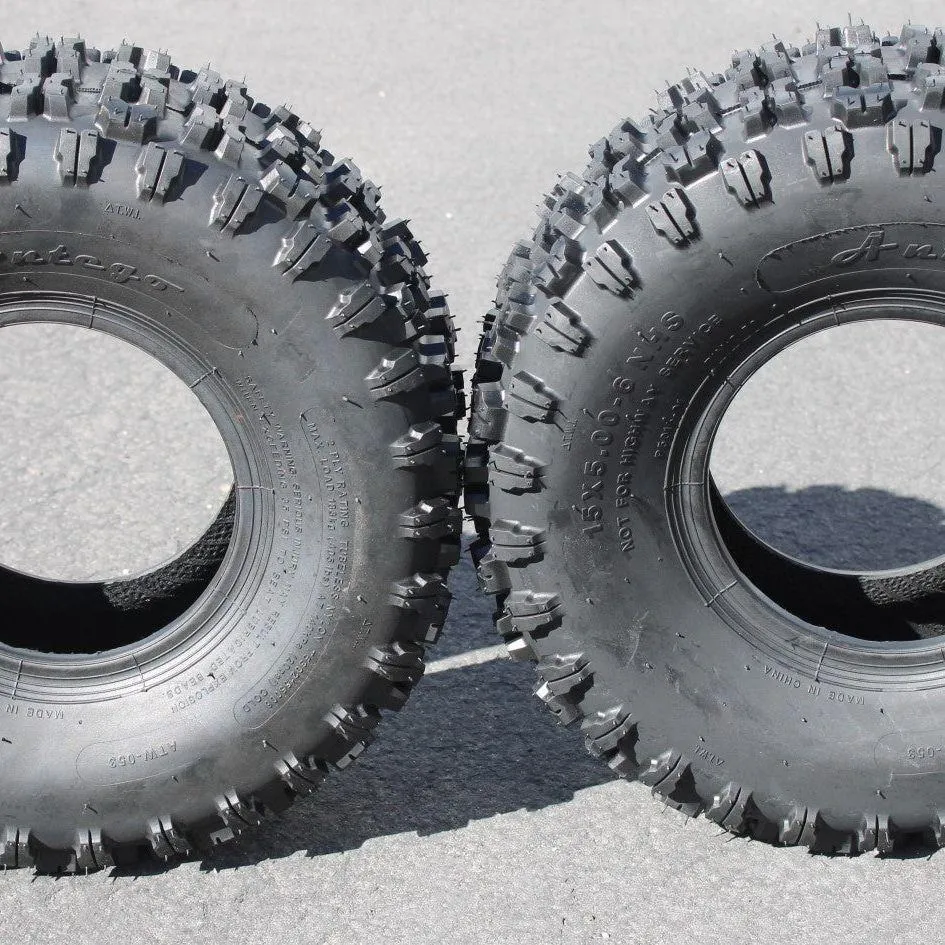 (Set of 4) Antego 15X5.00-6 ATW-053 2 ply Snow Blower Tires Non-directional