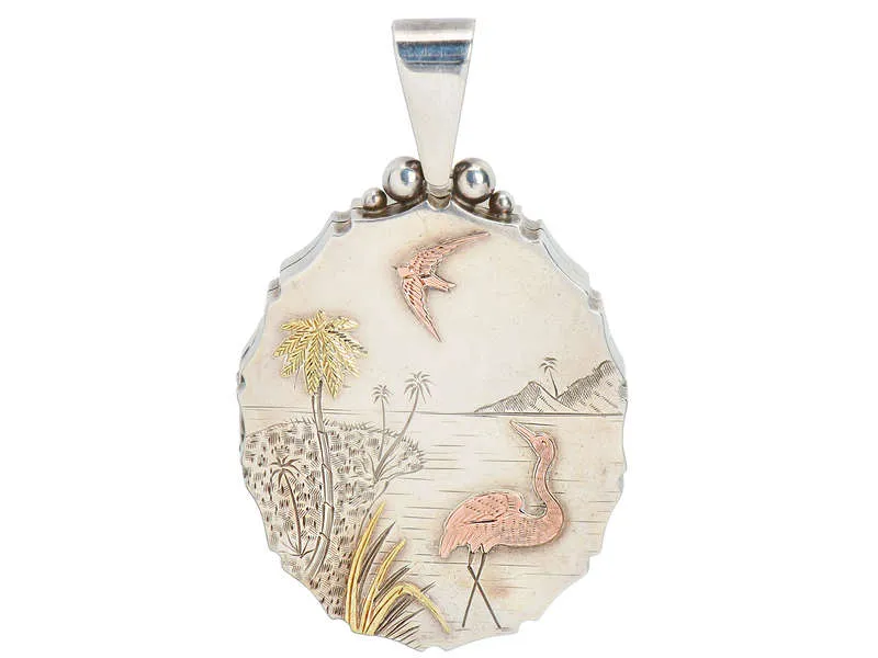 Tropical Isle - Victorian Silver Bird Locket