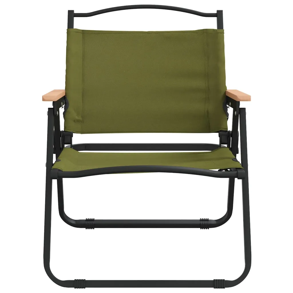 vidaXL Camping Chairs 2 pcs Green 54x43x59cm Oxford Fabric