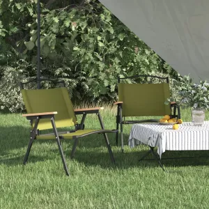 vidaXL Camping Chairs 2 pcs Green 54x43x59cm Oxford Fabric