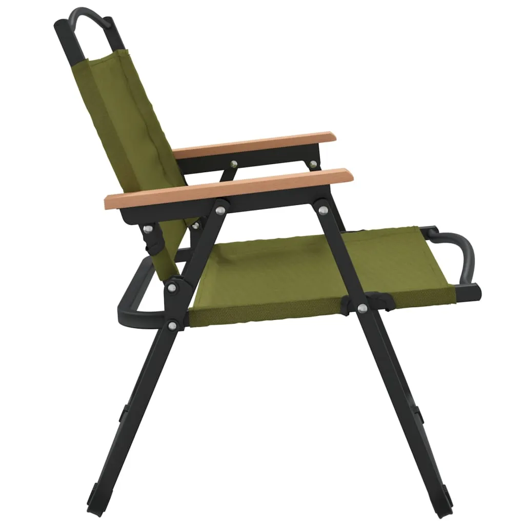 vidaXL Camping Chairs 2 pcs Green 54x43x59cm Oxford Fabric