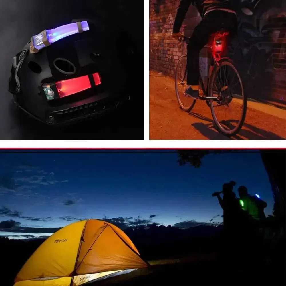 Wilderness Survival Helmet Silicone Waterproof Portable Survival Signal Cycling Night Light Camping