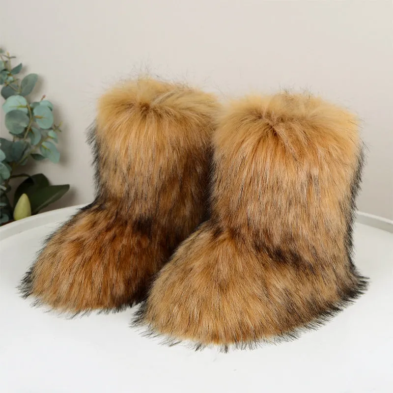 Winter Fuzzy Boots Women  Shoes Fluffy Fur Snow Boots