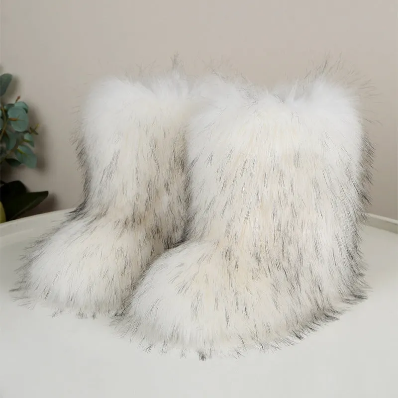 Winter Fuzzy Boots Women  Shoes Fluffy Fur Snow Boots